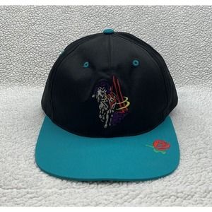 VTG 96 Kentucky Derby Snapback Hat Mens OSFM Black Turquoise Horse Racing Jockey